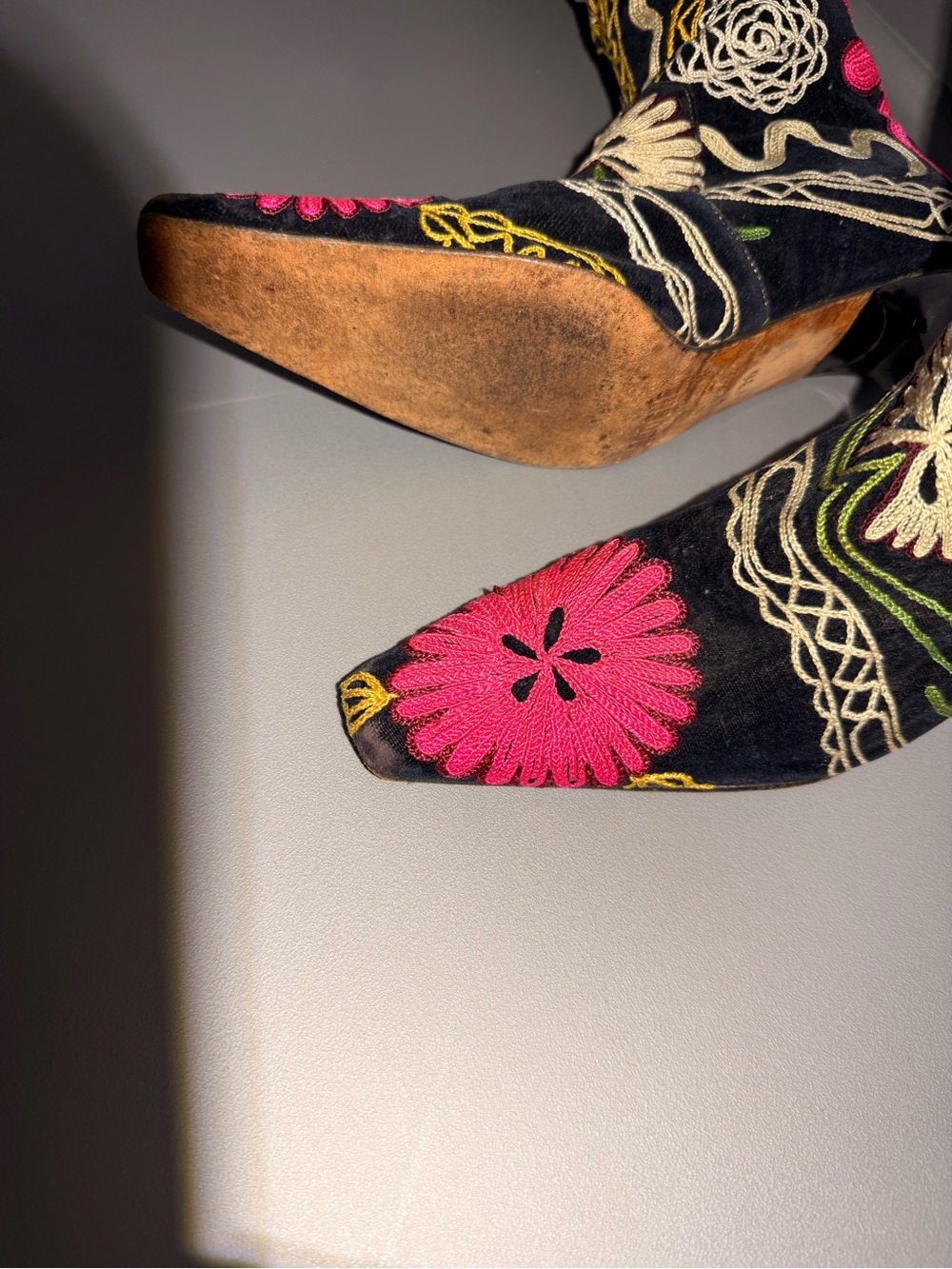 EDOCHE Turkish Suzani Embroidered Velvet Tall Boots EU 36 Floral - Picture 9 of 9